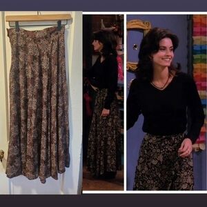 J. Crew Paisley Maxi Skirt in Rich Brown